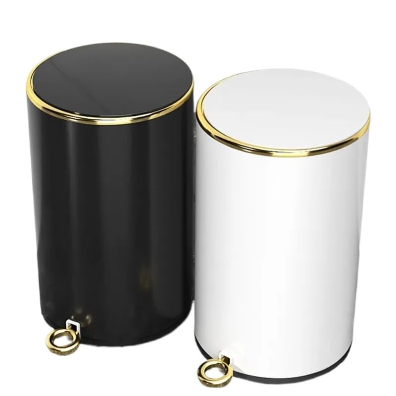 Miniatura 2 de Contenedor de basura Cubo De Basura Con Pedal Redondo, Papelera De Acero Inoxidable, Impermeable, Silenciosa, Con Tapa, para Baño, Inodoro,
