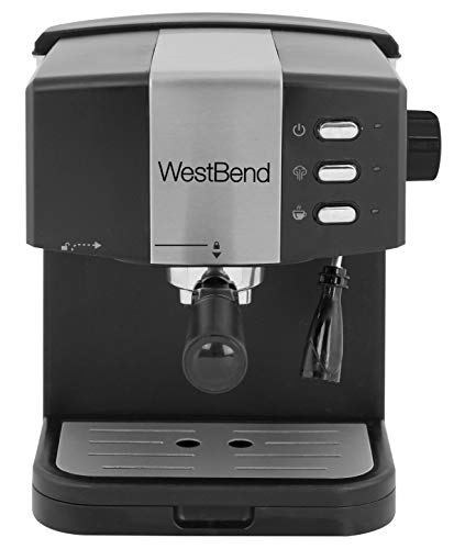 West Bend 55100 Machine 15 Bar Pressure Pump Espresso Coffee Latte And Cappuccino Maker With Dual Heating System, Black #TOP2
