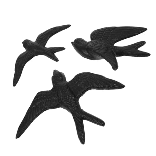 Zerodeko 3pcs Rustic Metal Birds Wall Art Small Hanging Bird