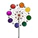 CIM Exotic Flower Rainbow - Molinillo de Viento (Metal, 34 cm de diámetro, 122 cm de Altura, Incluye Barra de 3 Piezas, Giro Suave)