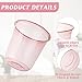 Xuelimei 50pcs 12oz Disposable Stemless Glasses,PET Disposable Drinking Cups,Cold Party Clear Plastic Wine Glasses for Parties Birthday,Wedding,Meeting,Christmas Party Supplies. (Pink)