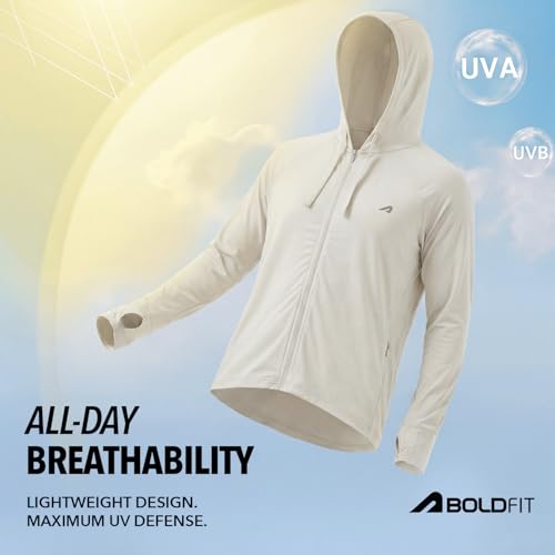Image of Boldfit Sunscreen Jacket for Men & Women UPF 50+ Lightweight Sun Protection Jackets with Hood & Full Sleeves Quick Dry, Breathable Summer Wear for Running, Trekking, Travel & Outdoor