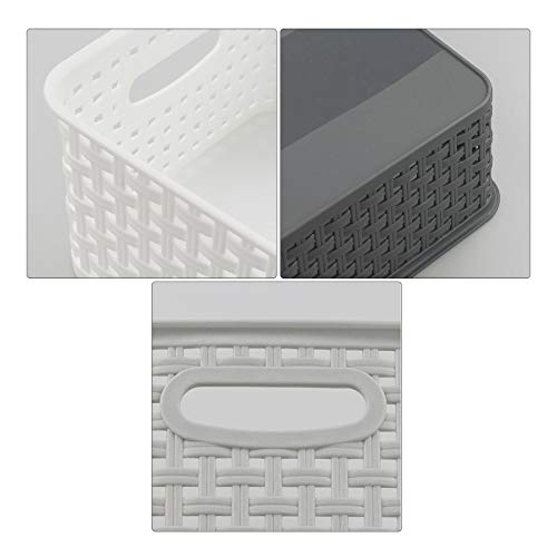 Leendines Plastic Weave Basket Bin For Storage, 6 Packs Small Baskets #TOP2
