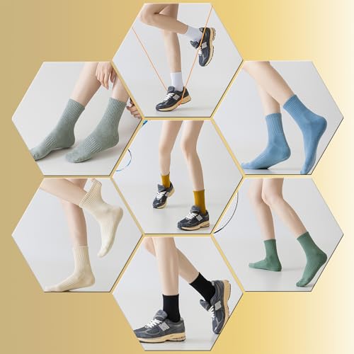 MAGIARTE Womens Athletic Cotton Mini Crew Socks Thick Cushioned Running Hiking Multi Sports Socks for Women 4 Pairs4
