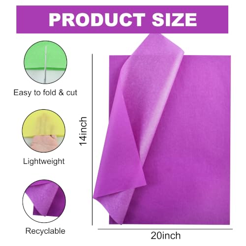 Image of BEISHIDA 70 Sheets Fluorescent Neon Tissue Paper Bulk for Gift Wrapping