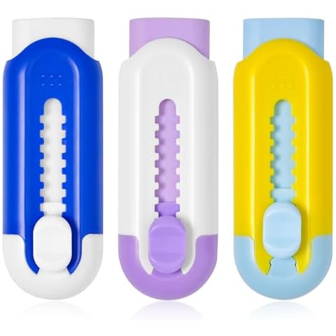 Retractable Eraser, Pack of 3, Pencil Eraser for Pencils,Assorted Color Cover