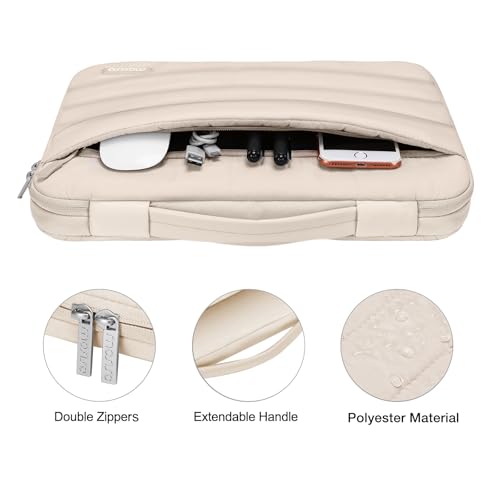 MOSISO Compatible with MacBook Pro 14 inch Case M5 2026 M4 M3 M2 M1 2025-2021 A3427 A3426 A3434 A3112 A3185 A3401 A2918 A2992 A2779 A2442, 5 in 1 Kit Plastic Hard Shell &Puffy Sleeve Bag, Sand by MOSISO - Image 4