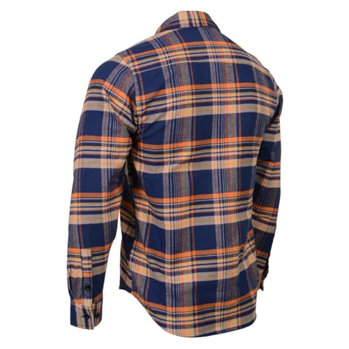 Milwaukee Leather MNG11700 | Men's 'The Wolfman' Blue/Orange Long Sleeve 10.5-Oz Heavy-Duty Cotton Flannel Shirt3