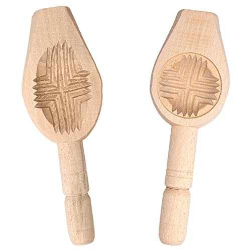 Onart Home - 2 Pack - Cookie Molds For Baking | Maamoul Molds Traditional Handmade | Biscuit Cake Pastry Cookie Cutter | Mid-Autumn Festival Practical Hand Pressed Cake Mold #TOP1