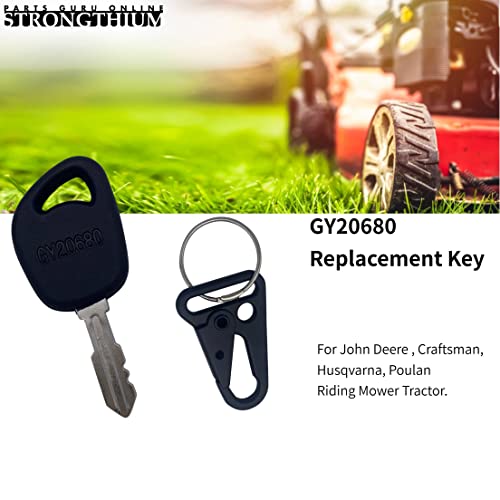 Strongthium Gy20680 140403 Replacement Key For John Deere Craftsman Husqvarna Poulan Riding Mower Tractor #TOP3