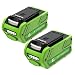 Produktbild 2X 40V 6000mAh Ersatzakku für GreenWorks Akku Kompatibel mit 29462 29472 29252 25312 25322 20202 20642 21242 22272 27062 Akku-Elektrowerkzeuge