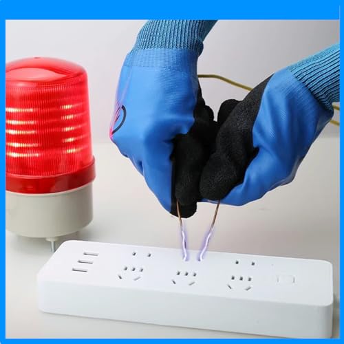 Safety Electrical Insulatrial Gloves - 1000V Electric Shock proof Insulated Hand Rubber Gloves, Ideal for Metal Processing and Electronics Work