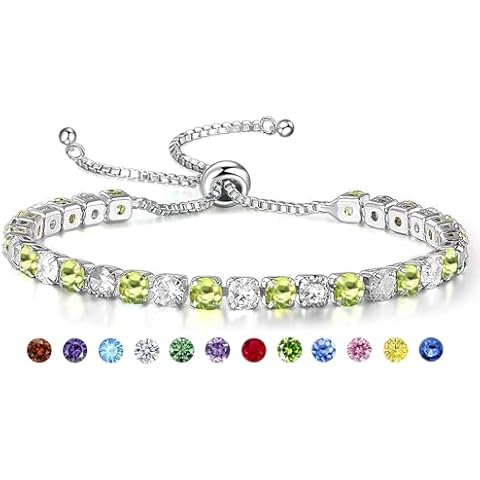 Buywis Women's Birthstone Tennis Bracelet Cover