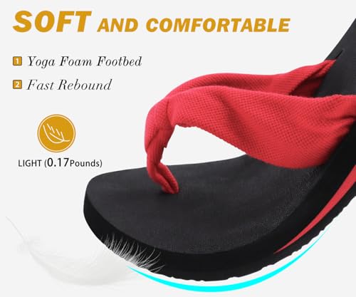 Image of KuaiLu Flip Flops for Women with Arch Support Summer Beach Thong Sandals | Comfortable Yoga Mat Walking Shoes Cushion Slip On Casual Outfits Indoor Outdoor
