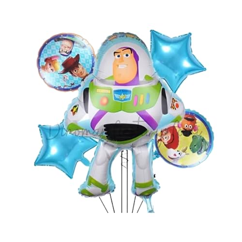 Abc Market Kit Globo Aluminio Toy Story Buzz Lightyear 5 a 7 piezas Cumpleaños Decoracion Fiest Niño Niña (Buzz Lightyear)