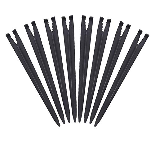 wowoda 50 Pcs Heavy Duty Irrigation Drip Support Stakes for 1/4 Inch Tubing, Wind-Resistant Drip Tubing Securement