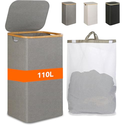 La Mejor Recopilación de Cesto para Ropa Sucia Coppel Top 10. 47 CSJD@J Cesto Para La Ropa Sucia De 110 L Con Tapa,cesta De Ropa Con Forro Extraíble Y Tapa,Cesta De Ropa Plegable De Gran Capacidad,Para Dormitorio,Baño,Lavadero,Dormitorio....