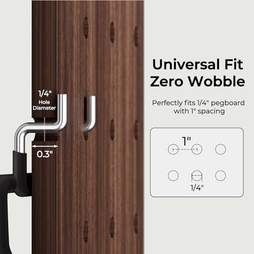 image for INCLY 10 Pack Heavy Duty Pegboard Hooks, 1/4