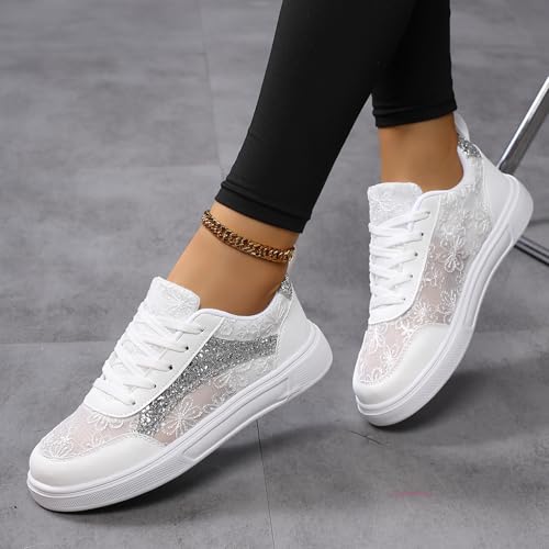 Chaussures de mariage plates style baskets de la cour pour pieds larges