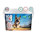 8 x Nahrungsergänzungsmittel für Hunde, 500 g – Gelenke, Beweglichkeit, Muskeln, Fell, Haut, Energie, Immunität – natürliche Heilmittel für Hunde, Vitalität, aktiver Senioren, Sportler, alle Rassen