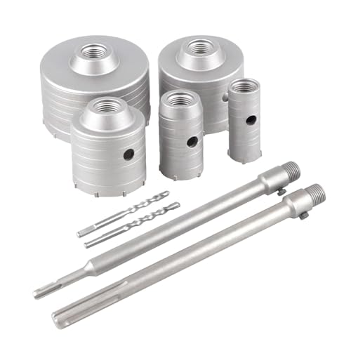 Kit de 9 piezas para taladro de hormigón, fresas de carburo de tungsteno de 30, 40, 65, 80 y 100 mm, para hormigón, ladrillo, cemento, piedra y perforación de paredes miniatura 3