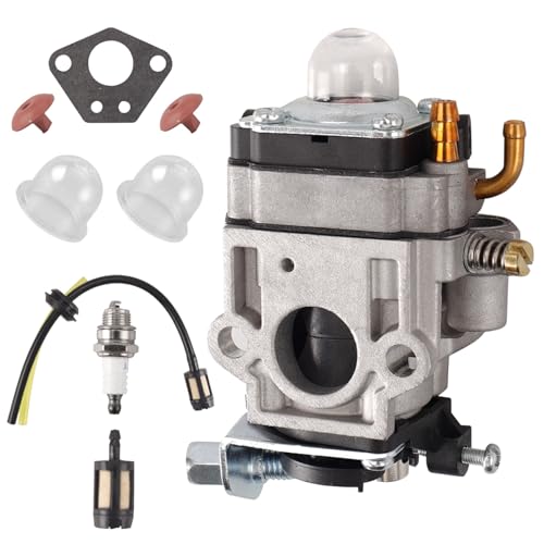 Erato Carburador para cortacésped 52cc 49cc 43cc Carburador para motosierras y desbrozadoras motores pequeños Kit de repuesto con junta manguera bujía filtro de combustible