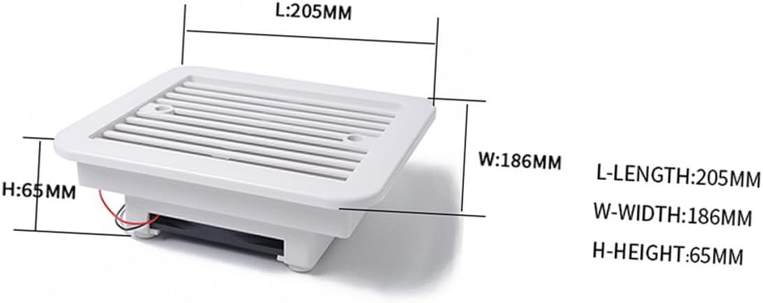 12v 8-inch Rv Exhaust Fan with Blades, Bathroom Air Ventilation Fan for Roof and Shower, Quiet Ventilation Replacement Part for Camper and Motorhome