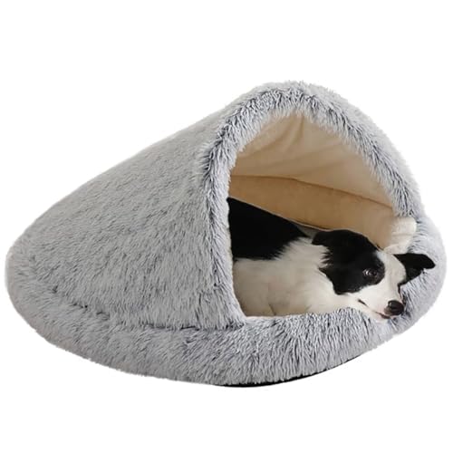 Ezmina Pet Tent Cave Bed For Small Cats Dogs Pets Plush Slipper Dog Bed Fluffy Puppy Sleeping Bag Warm Claming Cat Beds Kitty Bed Cozy Indoor Cave Bed For Kitten Dog Non-slip Bottom 50 * 60cm