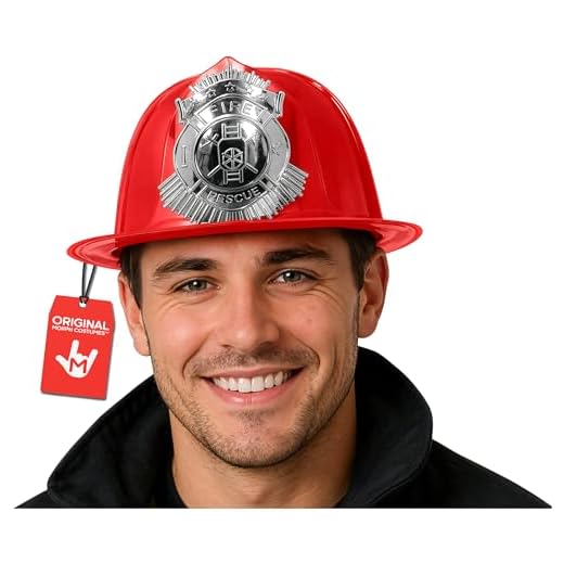 Adult Fireman Costume -Hard Helmets - Fireman Helmet - Firefighter Hats - Fireman Accessories, Red, One Size