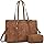 LOVEVOOK Laptop Bag for Women Vintage Leather Work Tote 15.6 inch Large Capacity Computer bag with Clutch Purse for Office, Travel, Casual