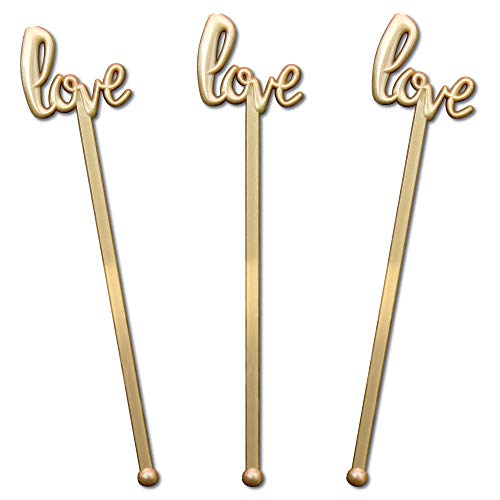 Royer Stir Sticks, Swizzle Sticks, Drink Stirrers in Love Script for Weddings, Bridal