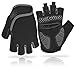 REETEE Gants Cyclisme de Vélo Demi Doigt Bicyclette Gants Gel Anti-Choc Anti-Dérapage Gants VTT pour Homme et Femme Respirant Eté Gants pour Sports de Plein air Fitness Velo (Gris, S)