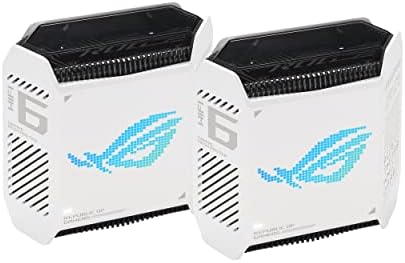 ASUS ROG Rapture GT6 (2PK) AX10000 Tri-Band WiFi 6 Gaming Mesh System, Covers up to 5,800 sq ft, 2.5 Gbps Port, Triple-Level Game Acceleration, UNII 4, Free Lifetime Internet Security (Renewed)