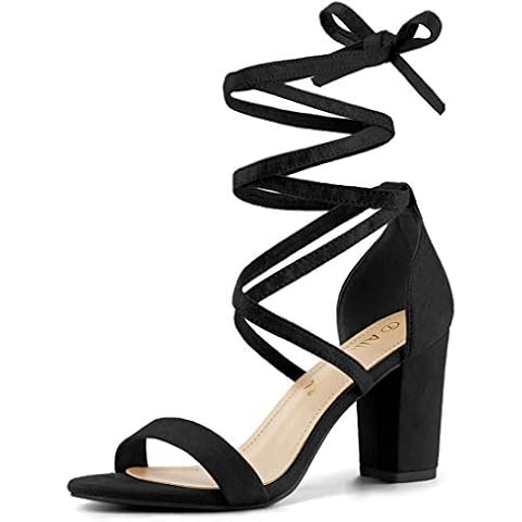 Allegra K Women's Lace Up Block Heel Sandals Cover