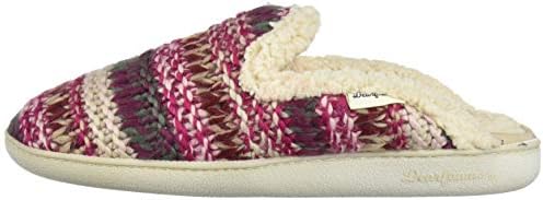 Dearfoams Women's Multicolor Textured Knit Suff with Wide Widths Slipper, Cabernet, Small Wide Wide US | Image 6