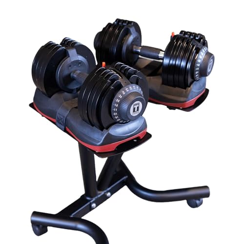 Body-Solid Tools Adjustable Dumbbell Set 11 lb. to 66 lb. with Stand
