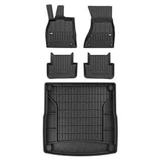MOTOS Set di tappetini in gomma e tappetini per il bagagliaio per Audi A4 B8 2007-2015 Migliorare il comfort di viaggio con tappetino antiscivolo auto 3D- tappetini per tutte le stagioni auto, protezi