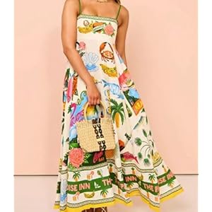 Women Cute Print Maxi Cami Dress Loose Sleeveless Spaghetti Strap Boho Dress Flowy Graffiti Long Aline Sun Dress 3 41Fc70FUaCL. SS300
