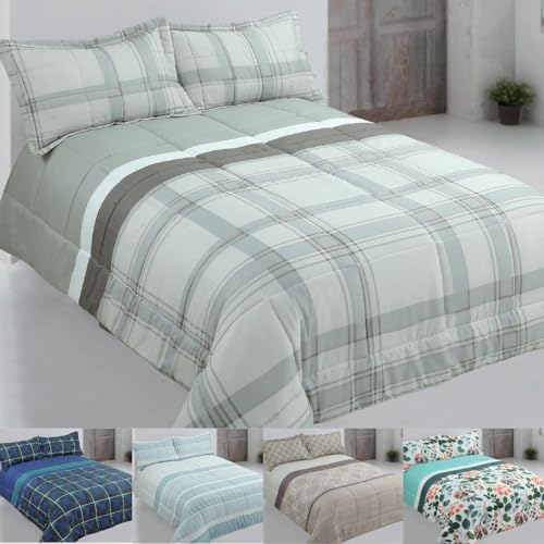 DONATELLA EDREDÓN Estampado Reversible - 090 cm., Beige-Squares