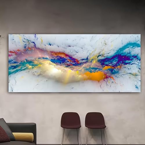 Toile moderne paysage 30x60cm avec cadre intérieur pour habiller facilement un mur vide