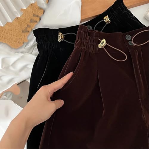 Short à jambes larges rétro taille haute cordon de serrage et boutons mode