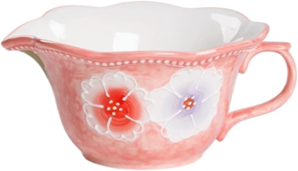 Sauce Boat for Salad Dressing Hand-Painted Ceramic Drainage Bowl Seasoning Bowl Juice Bucket for Kitchen Restaurant