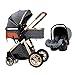 Passeggino Carrello Reclinabile Leggero per Neonato e Bambino 3 in 1 Bassinet Infantile Carrozzina Bambola Todder Passeggini con Poggiapiedi Zanzariera, New Baby Mom Regali (Color : Grey 1)
