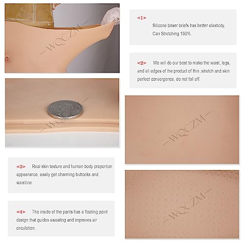 WQCZM Calças de silicone modelador de bumbum shorts realistas levantador de quadril vestuário mascul