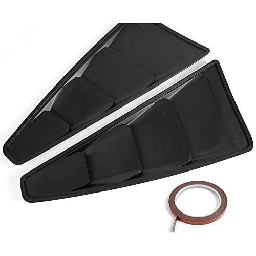 Runsentai Fits Gt 1/4 Quarter Side Window Louver Cover 2Pcs Matt Black #TOP2