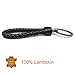 LABEN Key Chain Lambskin Handwoven Genuine Leather Keychain - Black