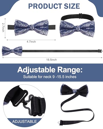 Hercicy 20 Pcs Bow Ties for Men Pre Formal Satin Bowties Set with Adjustable Neck Band for Wedding Party Favors(Bright)