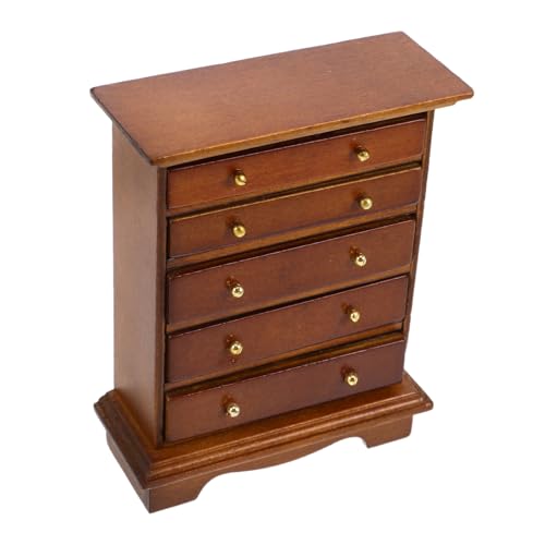 Abaodam Mesilla Noche Dormitorio Miniatura de Madera Maciza Retro con Cajón Extraíble para Muebles Casita Muñecas Accesorios Realistas y Duraderos