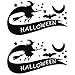 NUOBESTY Adesivo Murale Strega Halloween 2Pcs Pipistrello Spaventoso Decalcomanie da Muro Strega Scopa Rimovibile Vinile Arte Murale Carta da Parati per La Decorazione del Salotto di Casa