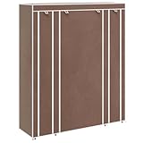 Couleur : marron Tomostar Armoire en Tissu, Armoire Dressing de Rangement Penderie Portable avec Compartiments et tiges 45 x 150 x 176 cm Marron